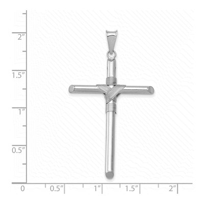 14K White Gold Wrap Tube Cross Pendant – view 5