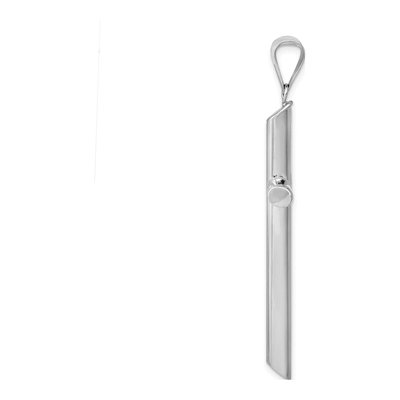 14K White Gold Tube Cross Pendant – view 3
