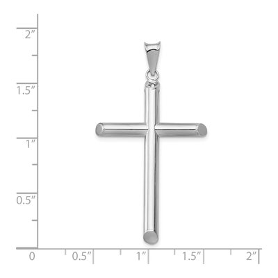 14K White Gold Tube Cross Pendant – view 5