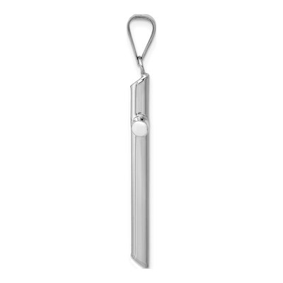 14K White Gold Tube Cross Pendant – view 3