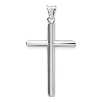 14K White Gold Tube Cross Pendant – view 4