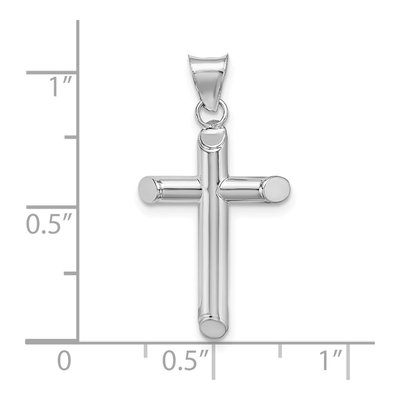 14K White Gold Tube Cross Pendant – view 4