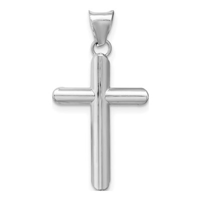 14K White Gold Tube Cross Pendant – view 5