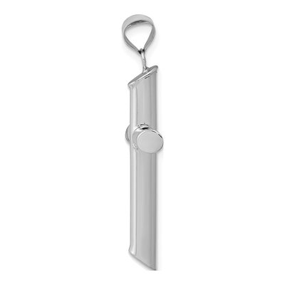 14K White Gold Tube Cross Pendant – view 3