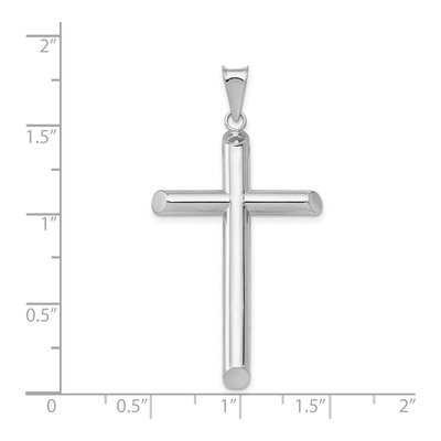 14K White Gold Tube Cross Pendant – view 5