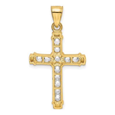 14K Yellow Gold CZ Cross Pendant – view 4