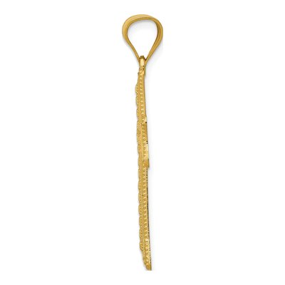 14K Yellow Gold Diamond-Cut Cross Pendant – view 3