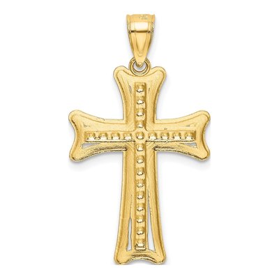 14K Yellow Gold Diamond-Cut Cross Pendant – view 4