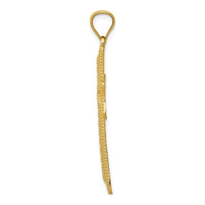 14K Yellow Gold Diamond-Cut Cross Pendant – view 3
