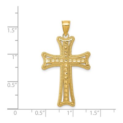 14K Yellow Gold Diamond-Cut Cross Pendant – view 5