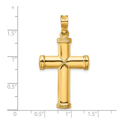 14K Yellow Gold Stamping Cross Pendant – view 4