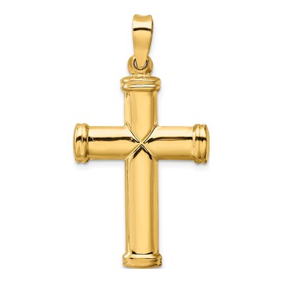 14K Yellow Gold Stamping Cross Pendant – view 5