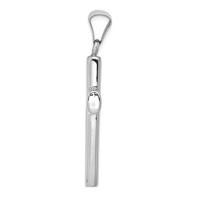 14K White Gold Stamping Cross Pendant – view 2