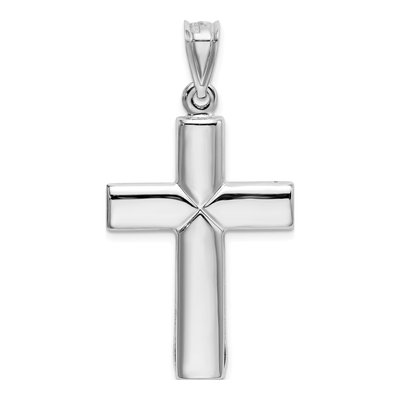 14K White Gold Stamping Cross Pendant – view 3