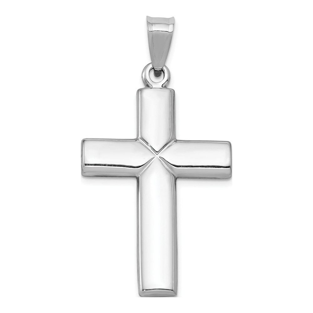 14K White Gold Stamping Cross Pendant