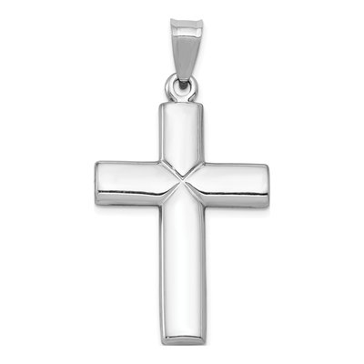 14K White Gold Stamping Cross Pendant