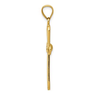 14K Yellow Gold Rounded Cross Pendant – view 3