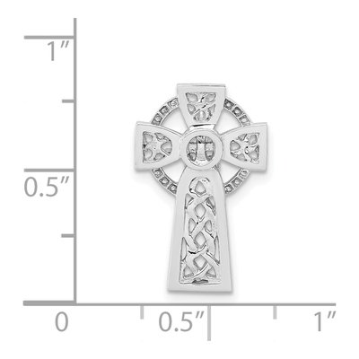 14K White Gold Celtic Cross Omega Slide Pendant – view 5