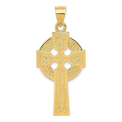 14K Yellow Gold Celtic Cross Pendant