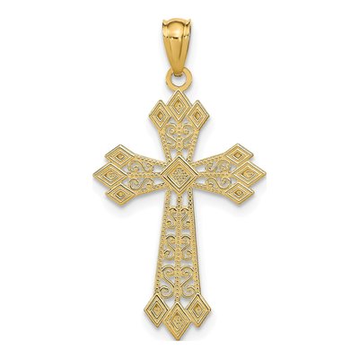 14K Yellow Gold Filigree Cross Pendant – view 5