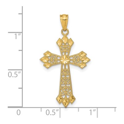 14K Yellow Gold Filigree Cross Pendant – view 6