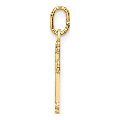14K Yellow Gold Small Budded Cross Pendant – view 3
