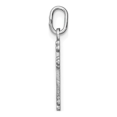 14K White Gold Diamond-Cut Budded Cross Charm – view 3