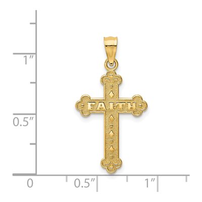 14K Yellow Gold Faith Cross Pendant – view 4