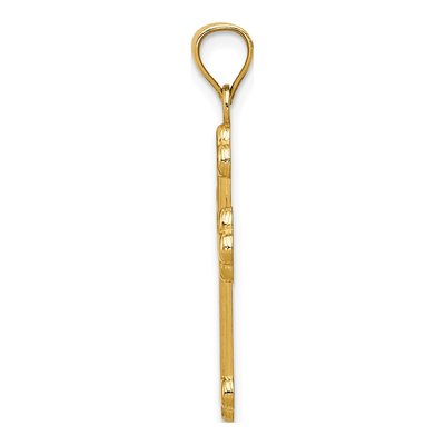 14K Yellow Gold Budded Cross Pendant – view 3