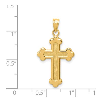 14K Yellow Gold Budded Cross Pendant – view 4