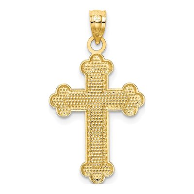 14K Yellow Gold Budded Cross Pendant – view 5