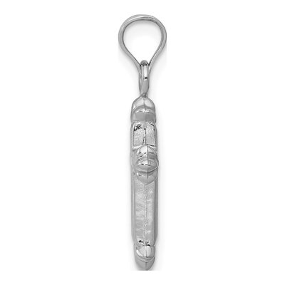 14K White Gold Fleur de Lis Hollow Cross Charm – view 3