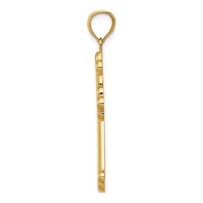 14K Yellow Gold Budded Cross Pendant – view 3