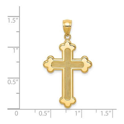 14K Yellow Gold Budded Cross Pendant – view 4