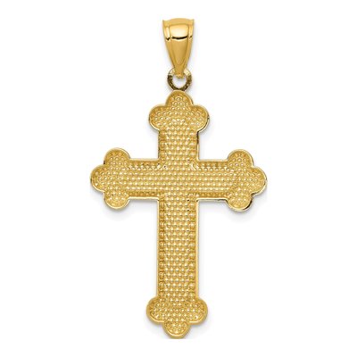 14K Yellow Gold Budded Cross Pendant – view 5