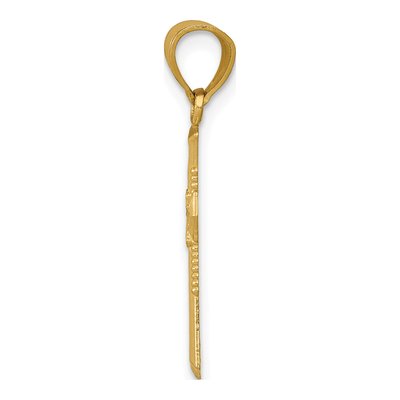 14K Yellow Gold Diamond-Cut Cross Pendant – view 3