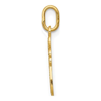 14K Yellow Gold Small Diamond-Cut Cross Pendant – view 3