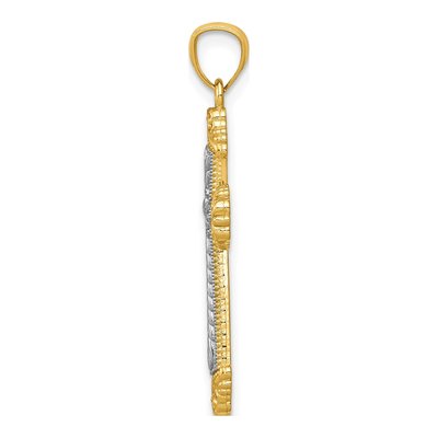 14K Two-Tone Gold Cross Pendant – view 3