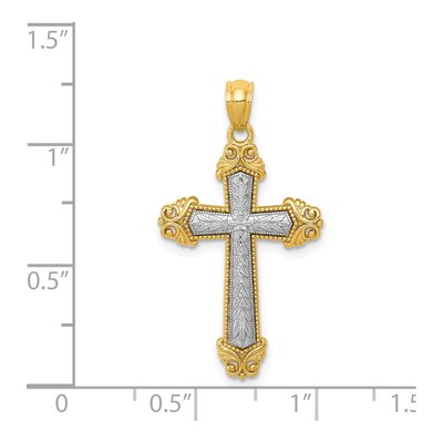 14K Two-Tone Gold Cross Pendant – view 4