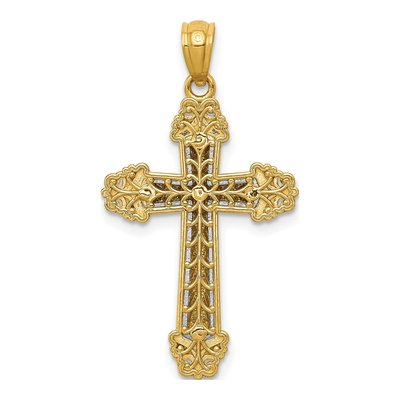 14K Two-Tone Gold Cross Pendant – view 5
