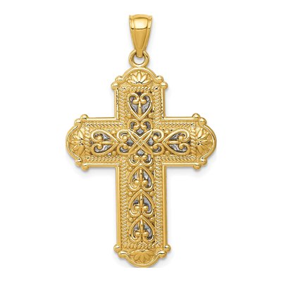 14K Yellow Gold Reversible Cross Pendant – view 4