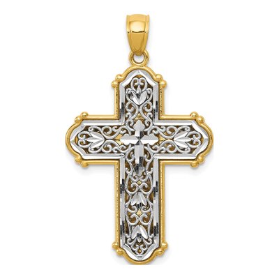 14K Yellow Gold Reversible Cross Pendant