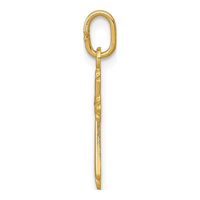 14K Yellow Gold Small Diamond-Cut Cross Charm – view 3