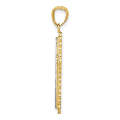 14K Yellow Gold Budded Cross Pendant – view 3