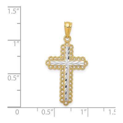 14K Yellow Gold Budded Cross Pendant – view 4