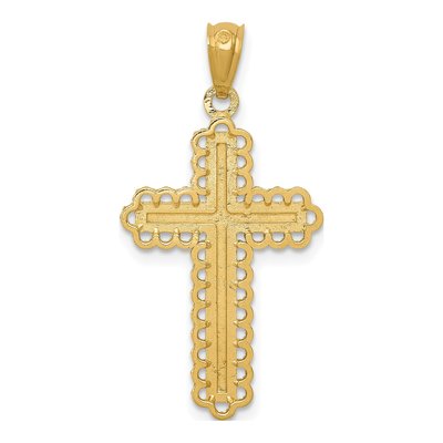 14K Yellow Gold Budded Cross Pendant – view 5