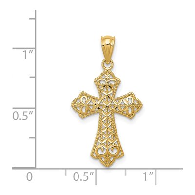14K Yellow Gold Filigree Cross Pendant – view 4