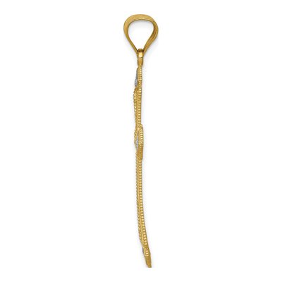 14K Yellow Gold Diamond-Cut Cross Pendant – view 3