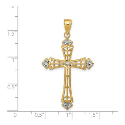 14K Yellow Gold Diamond-Cut Cross Pendant – view 4