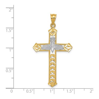 14K Yellow Gold Dove Cross Pendant – view 4